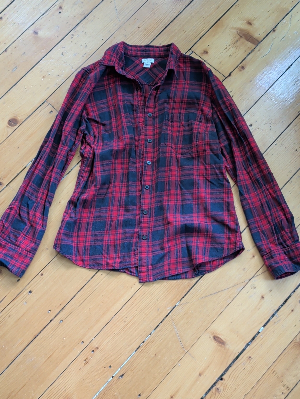 J Crew Plaid Button-Up Shirt, M